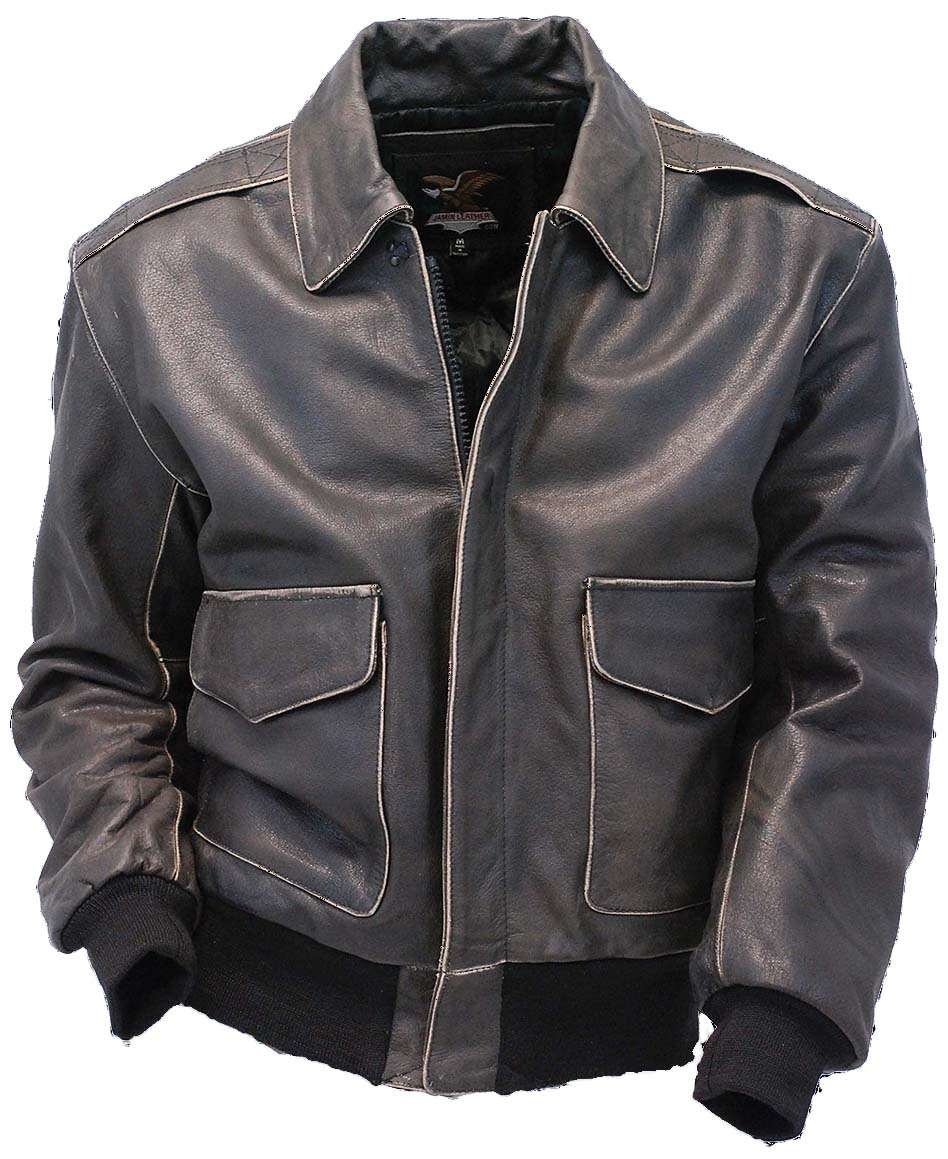 Vintage Brown Leather A2 Bomber Jacket #MA2DN (S, 2X-3X)