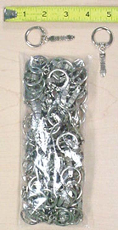 200 pcs Nickel Silver Jewelry Key Chain with Ring #ZKEY7714S