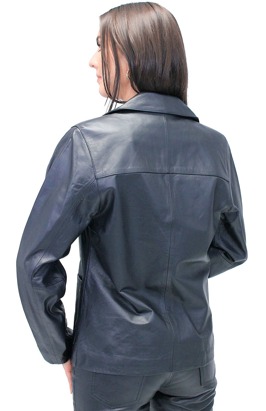 Women's Genuine Lambskin Leather Pocket Blazer Coat #L2491PPK (S-2X)