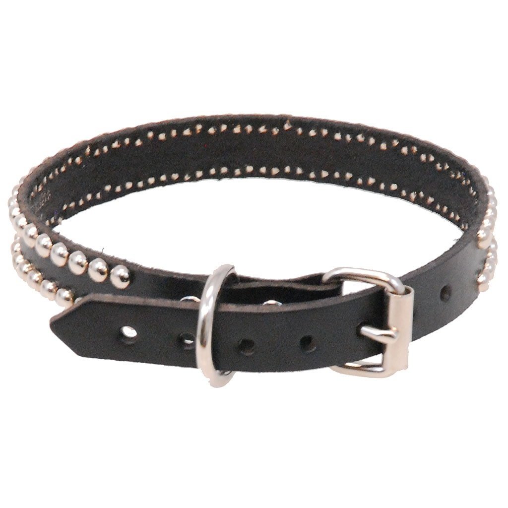 Heavy Leather Studded Dog Collar #DC11S2K