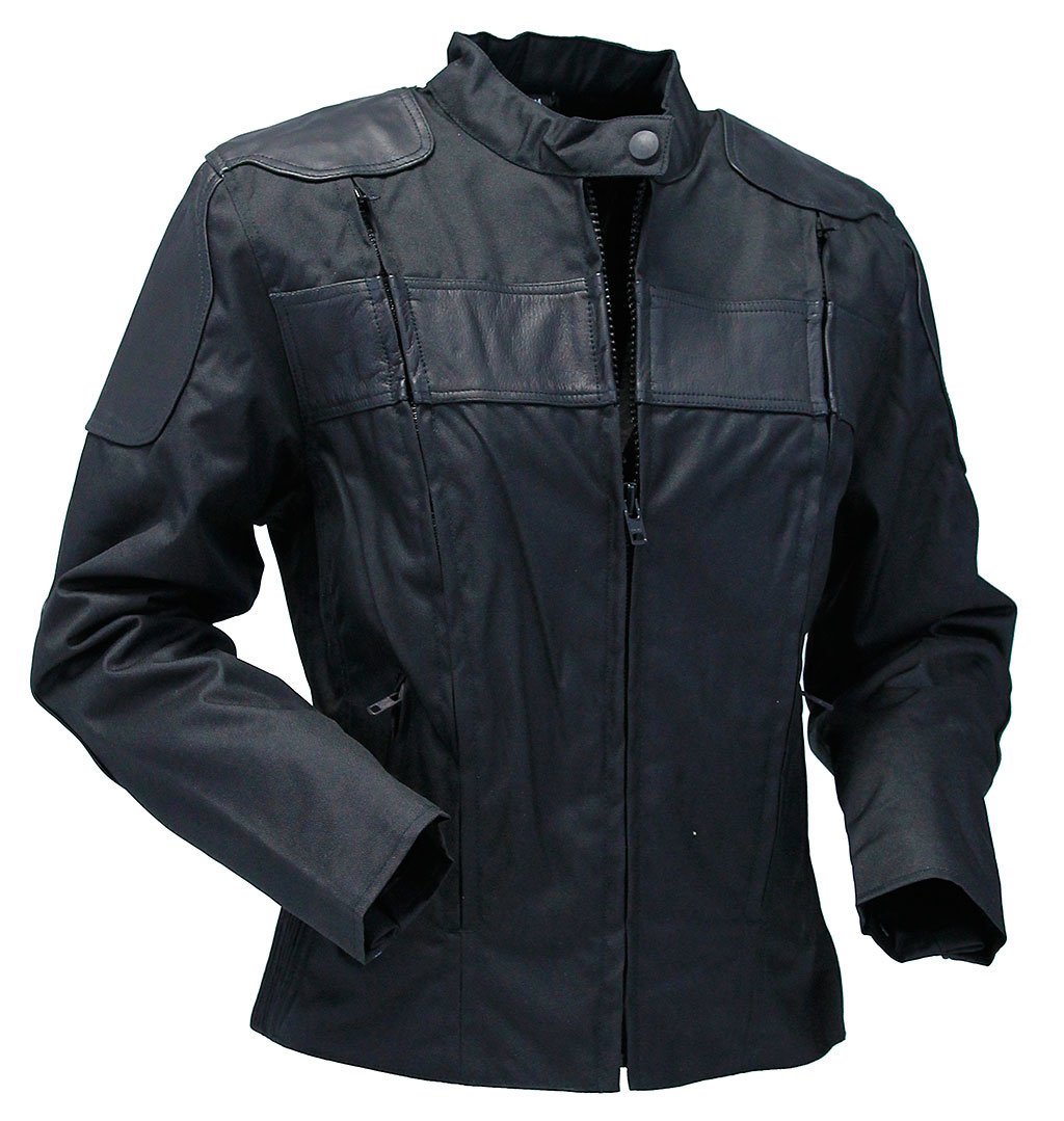 Leather and Textile Vented Women's Biker Jacket #LC2179VZK (XS-3X)