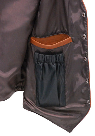 Light Brown Vintage Waxy Lambskin Leather Vest #VM5081WN