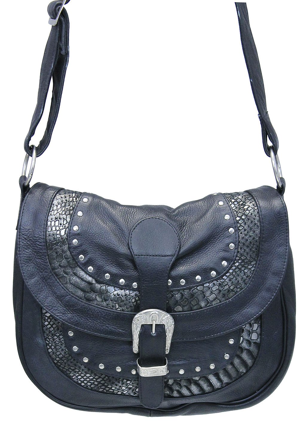 Stud and Snake Inlay Leather Purse #P9749SNAK