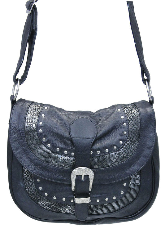 Stud and Snake Inlay Leather Purse #P9749SNAK