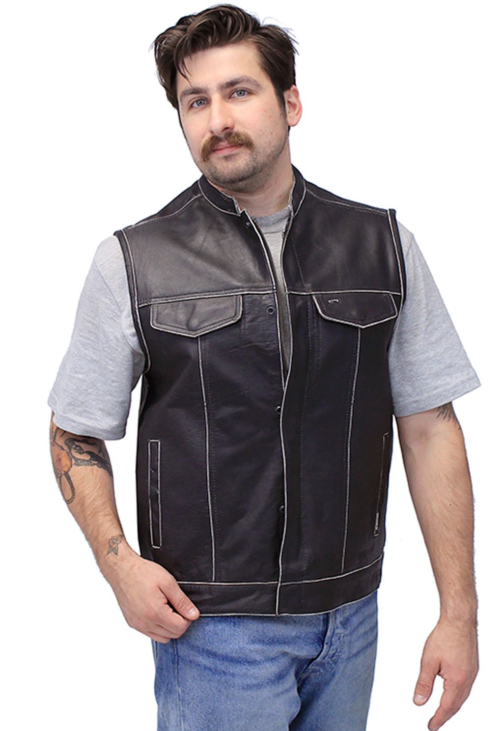 Vintage Brown Club Vest w/Concealed Pockets #VMA6654GK