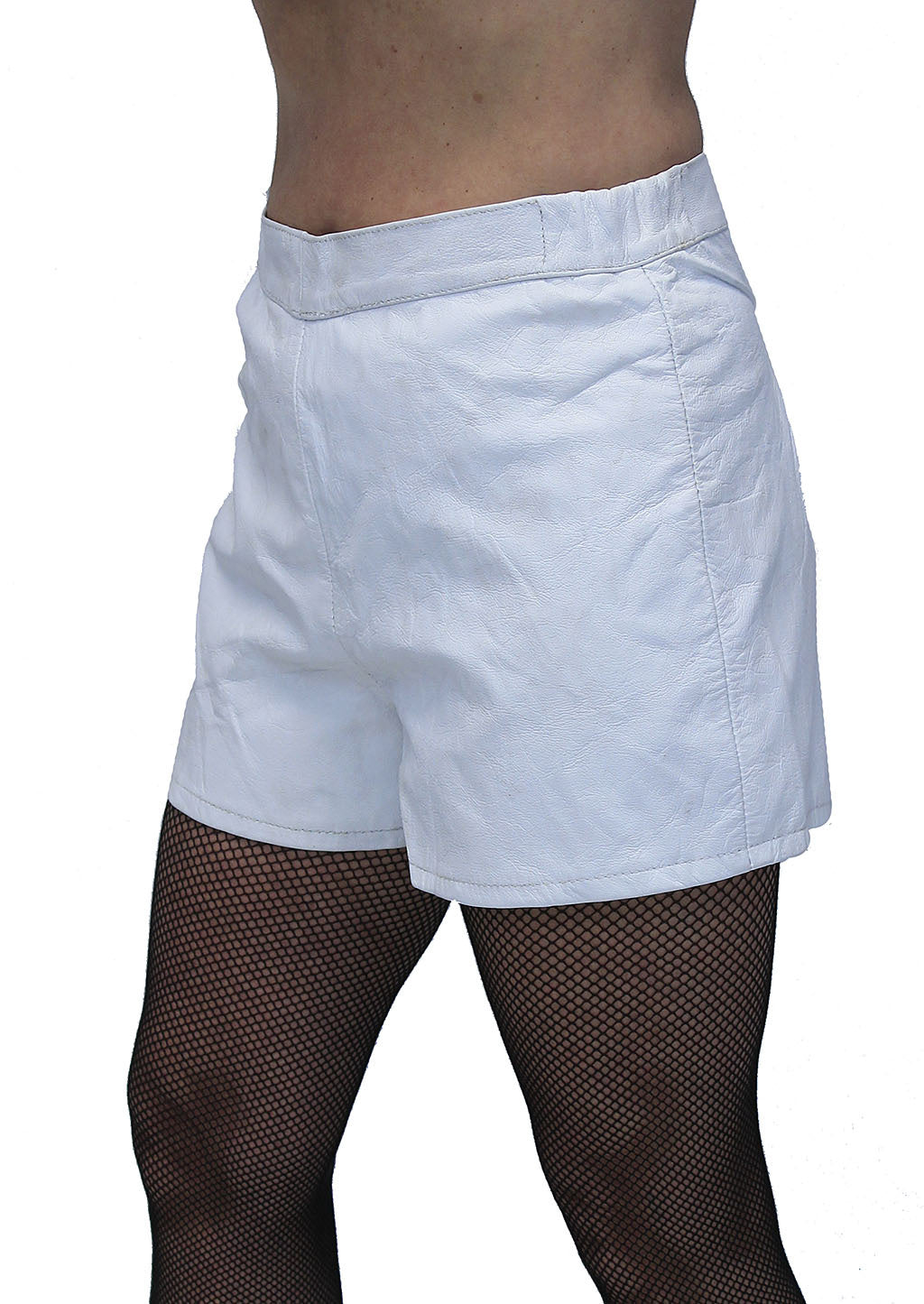 White Leather Bootie Shorts #SH11038W