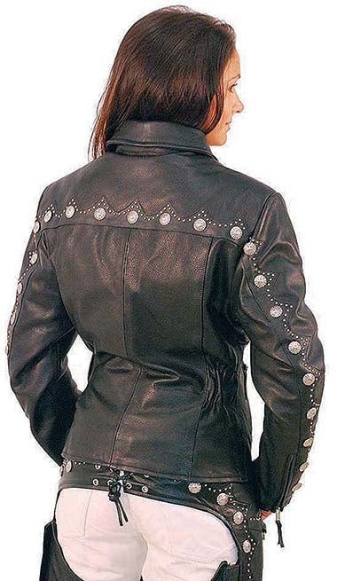 Western Leather Jacket w/Conchos & Studs #L5076SZK (S-5X)