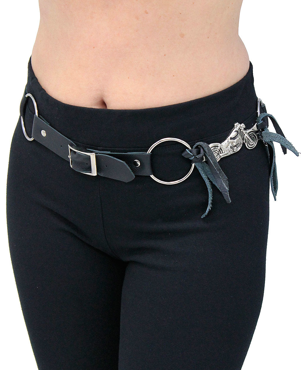 Motorcycle Ring Belt with Adjustable Leather #BT2208RBIK