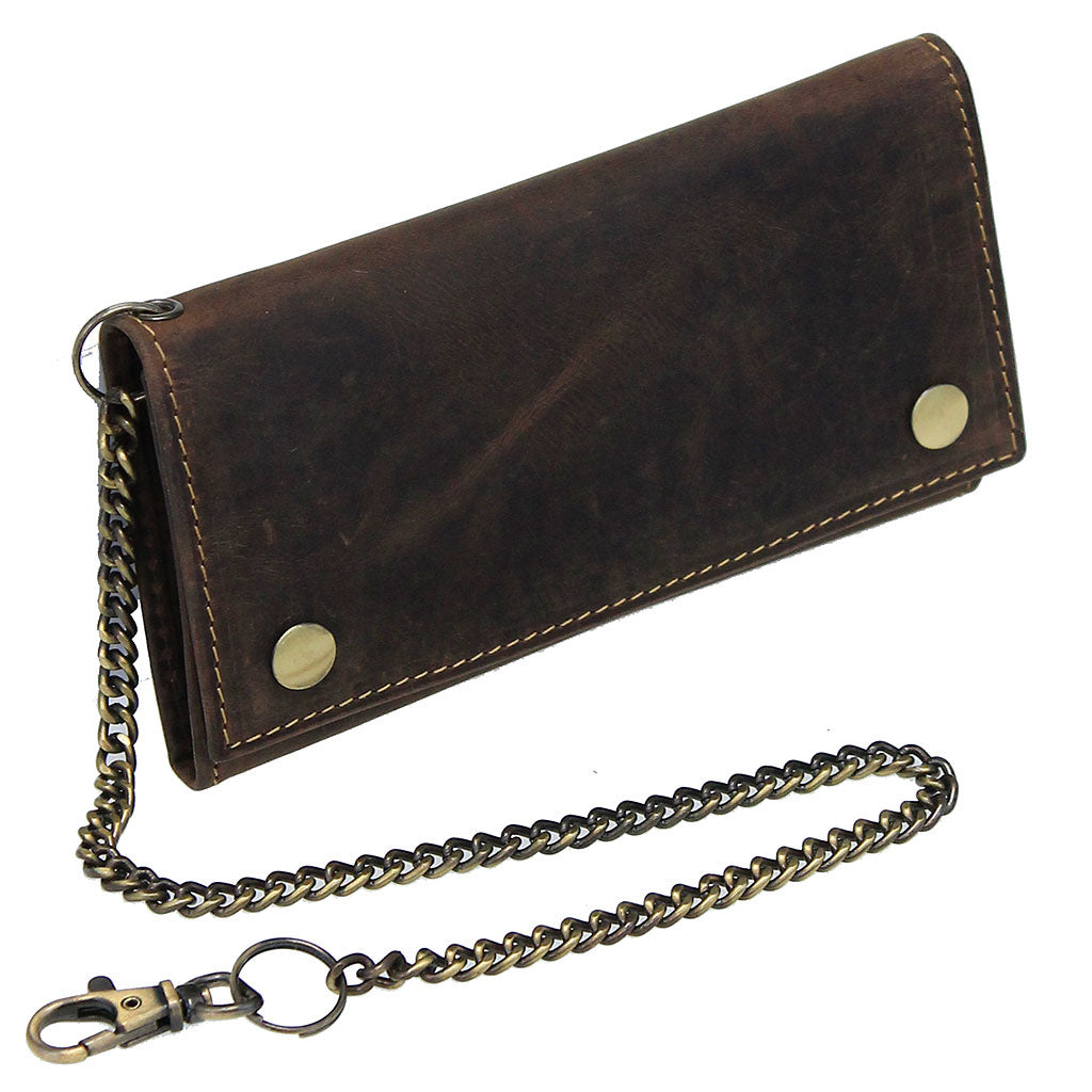 Vintage Brown Long Chain Wallet Organizer #WC54375N