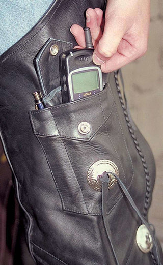 Western Leather Chaps w/Conchos #C011CC (XS-4X)