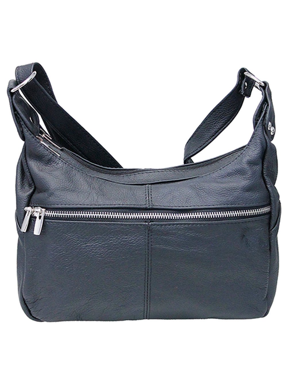 Medium Size Double Zip Top Leather Purse #P027K