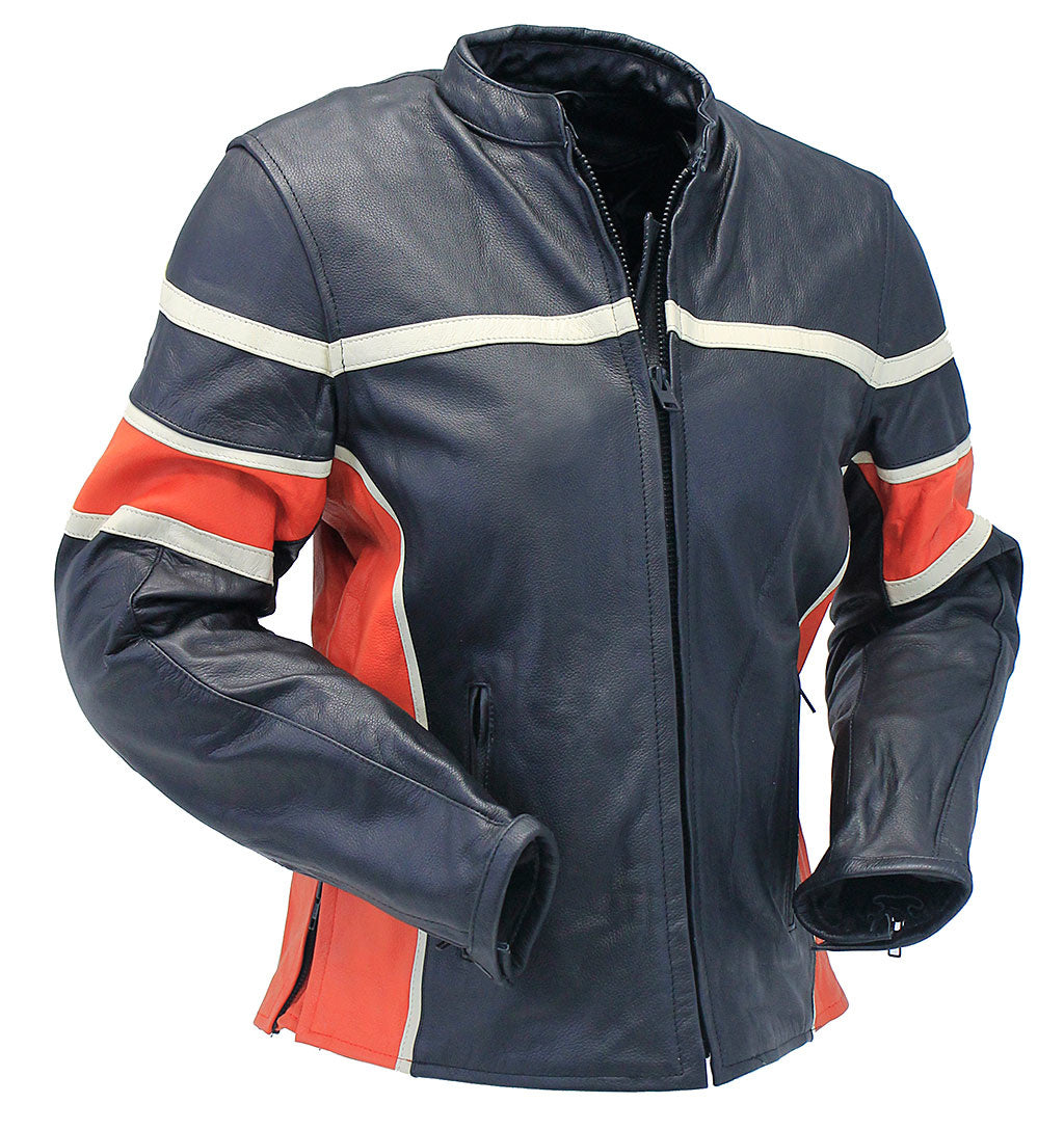 Women's Black & Orange Armor Jacket #L25AZOK (S-XL)