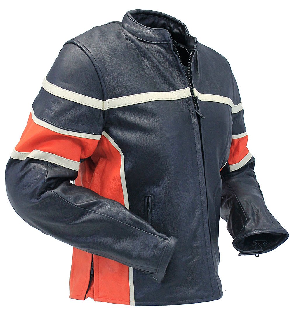 Women's Black & Orange Armor Jacket #L25AZOK (S-XL)