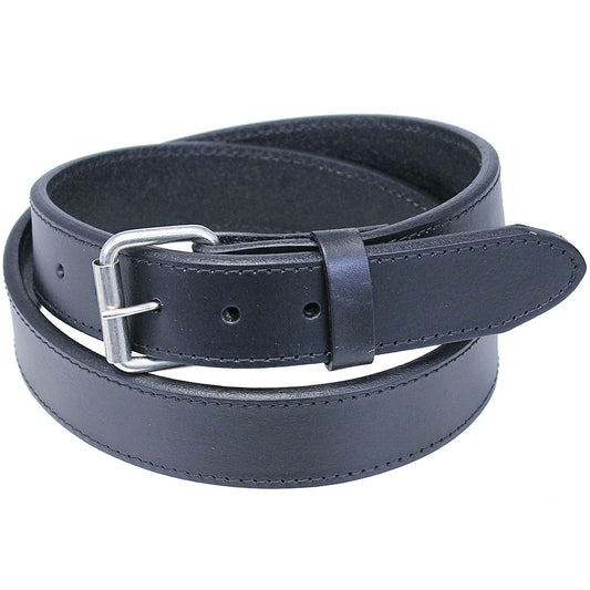 Black Double Thick Extra Heavy Leather Belt w/Stitching #BTA2144XXK