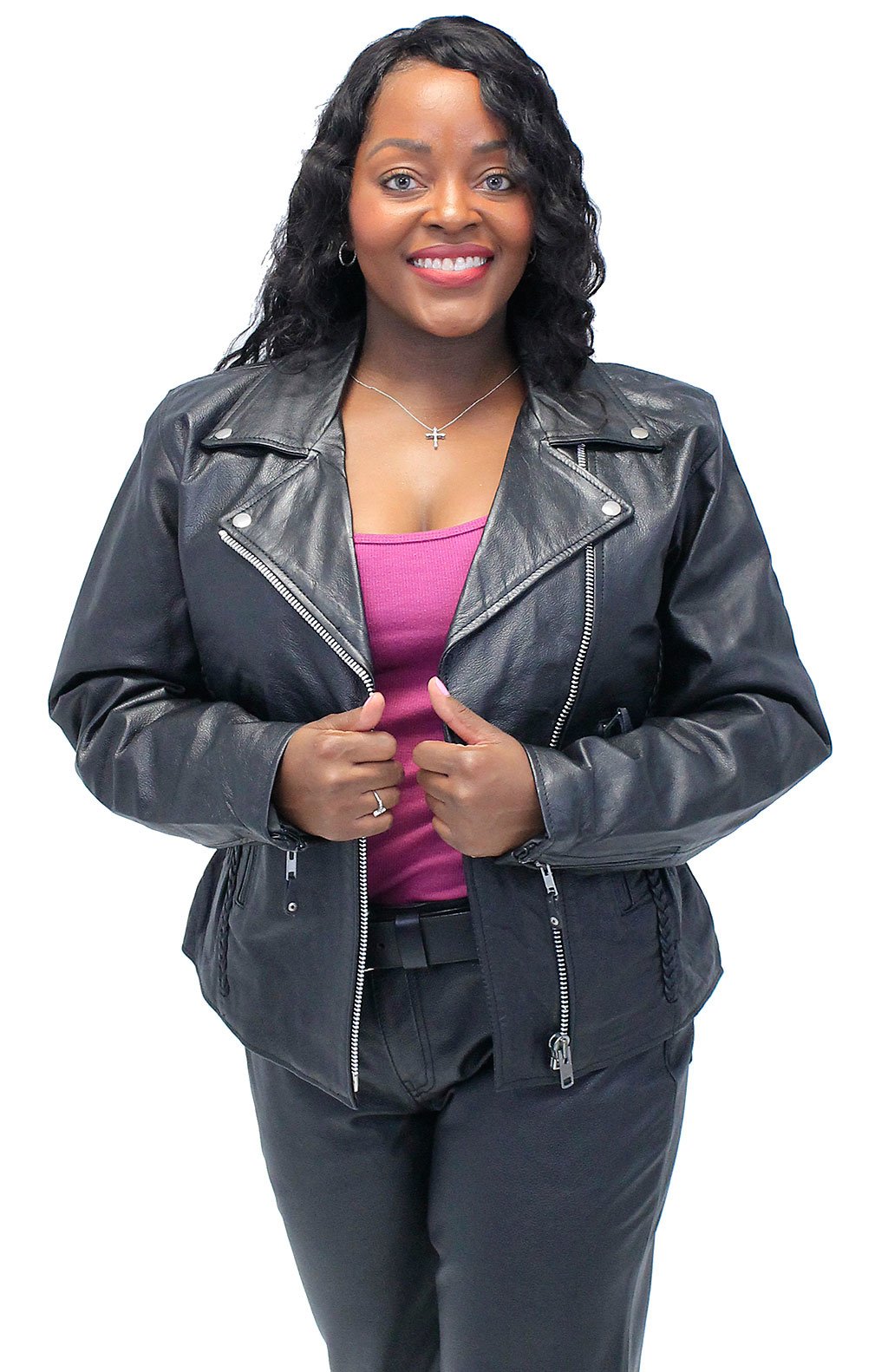 Women s Buffalo Leather Motorcycle Jacket SPECIAL L267SP Jamin Leather