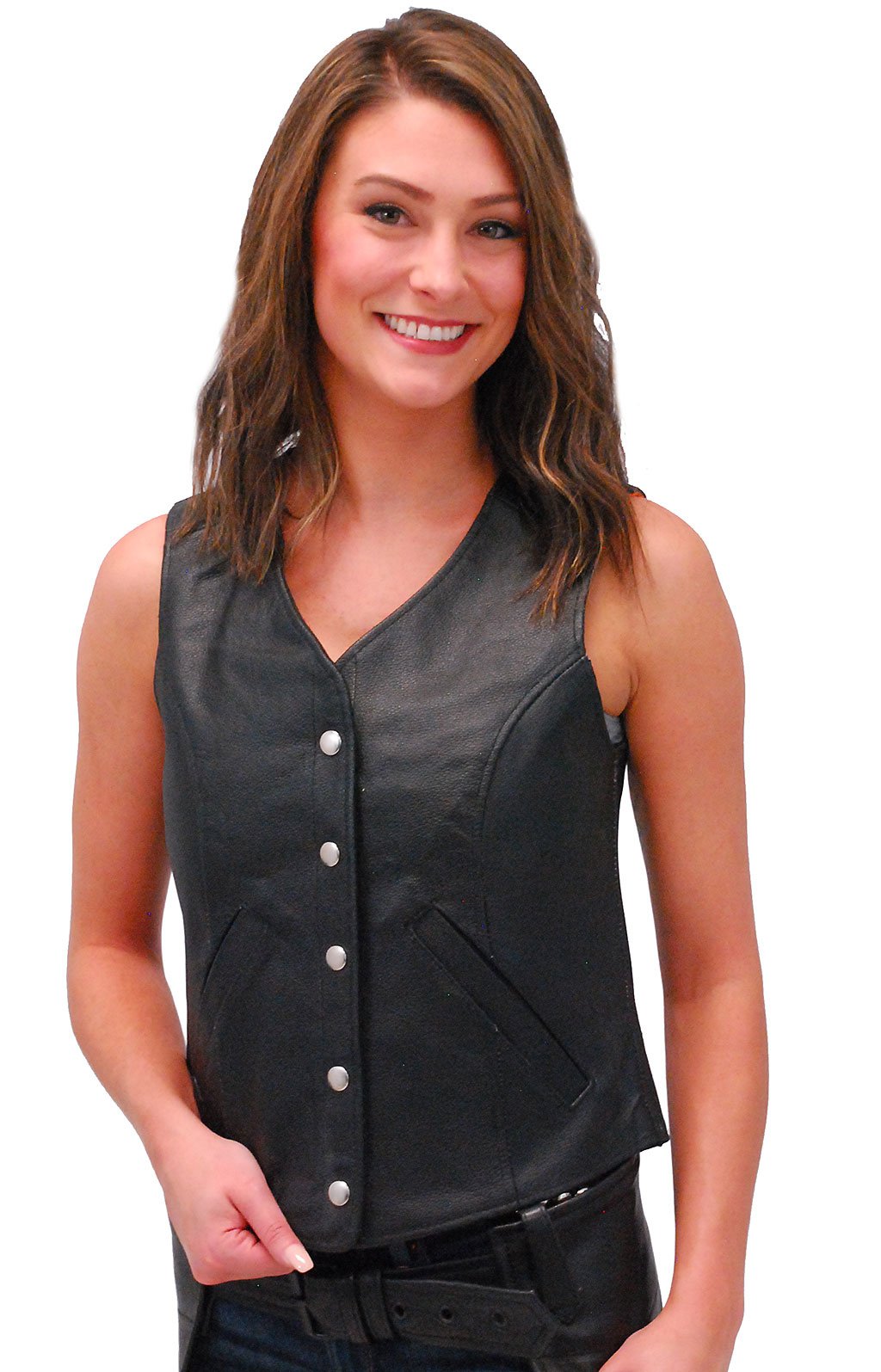 Women's Classic Leather Vest #VL104SP