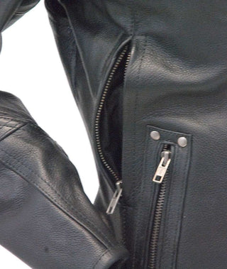 Women's Ultimate Black Racer Vented Motorcycle Jacket #L68330VZRK (XS-L)