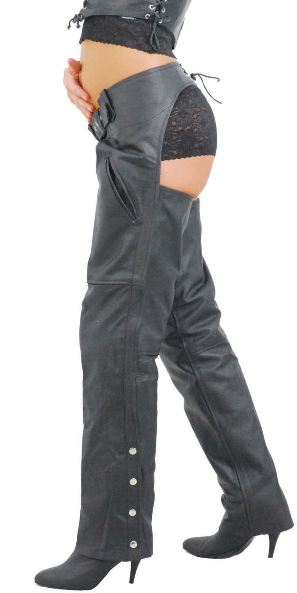 Unisex Leather Motorcycle Pocket Chaps - Special #C2100SP