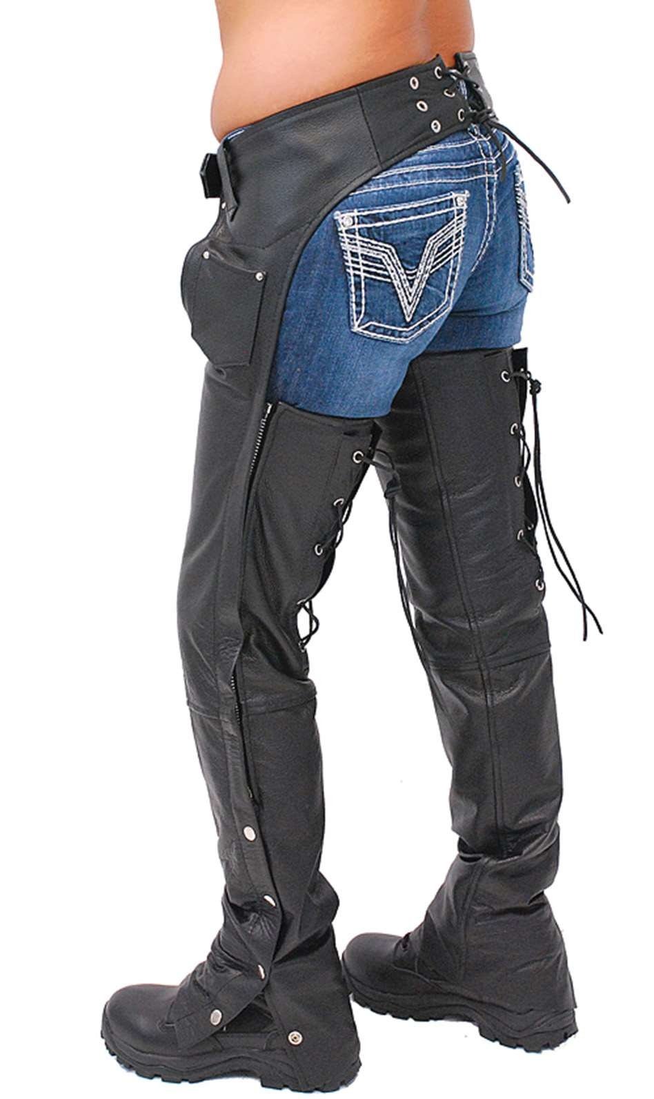 Leather Chaps w/Adjustable Lace Thigh #C1115L