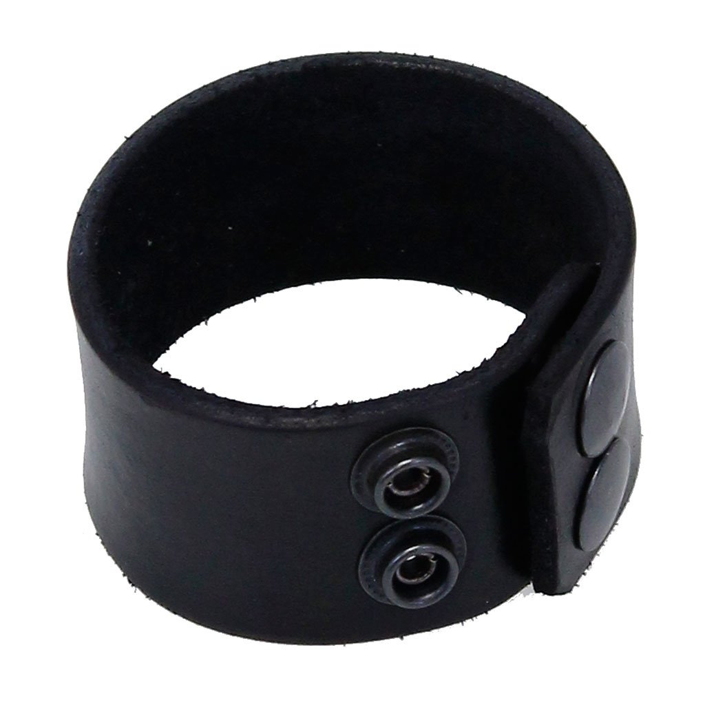 Handmade Black Heavy Leather Wristband #WB1979K