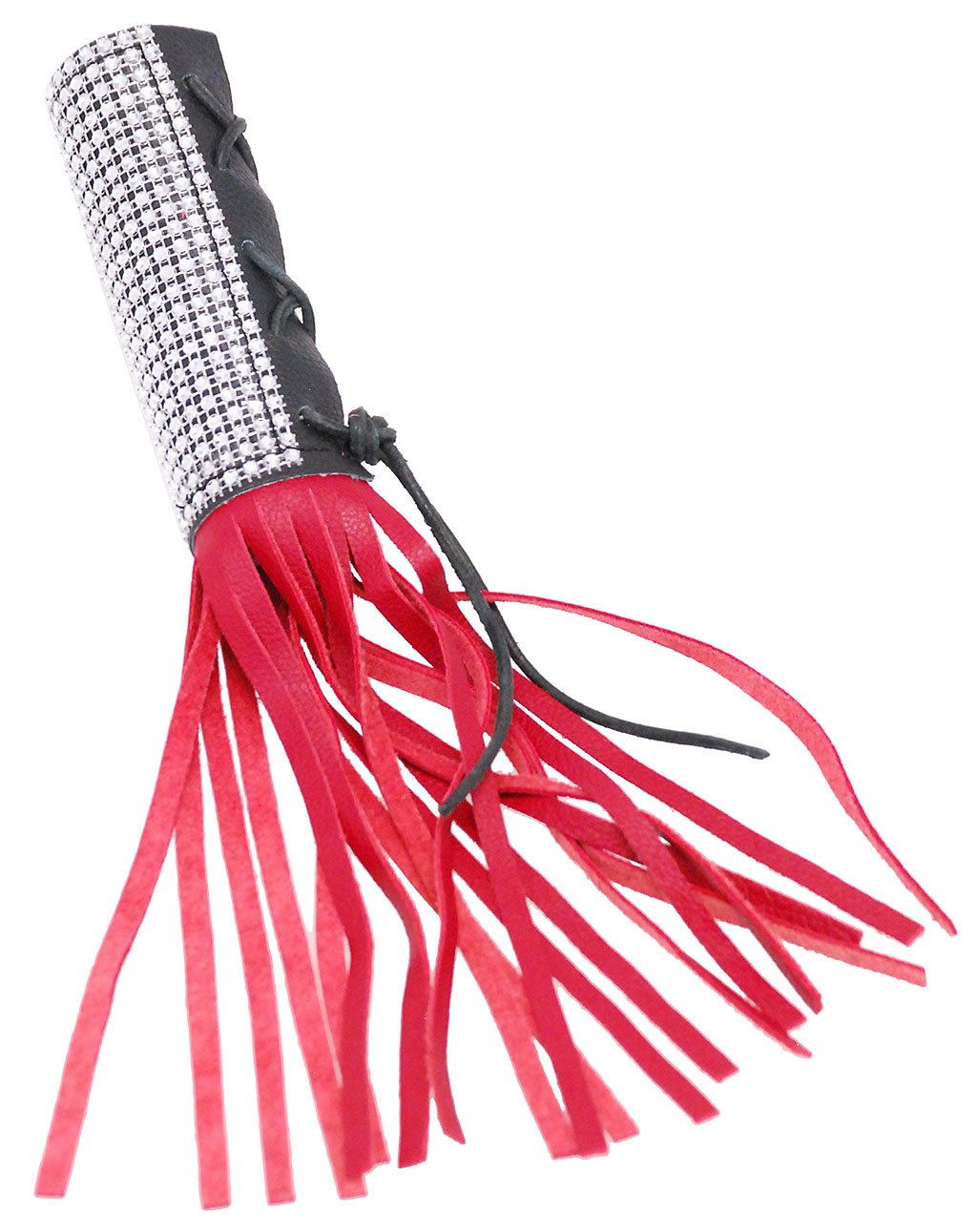 Red Leather Crystal Whip Cat-o-Nine Tails #WHIP9124CRR