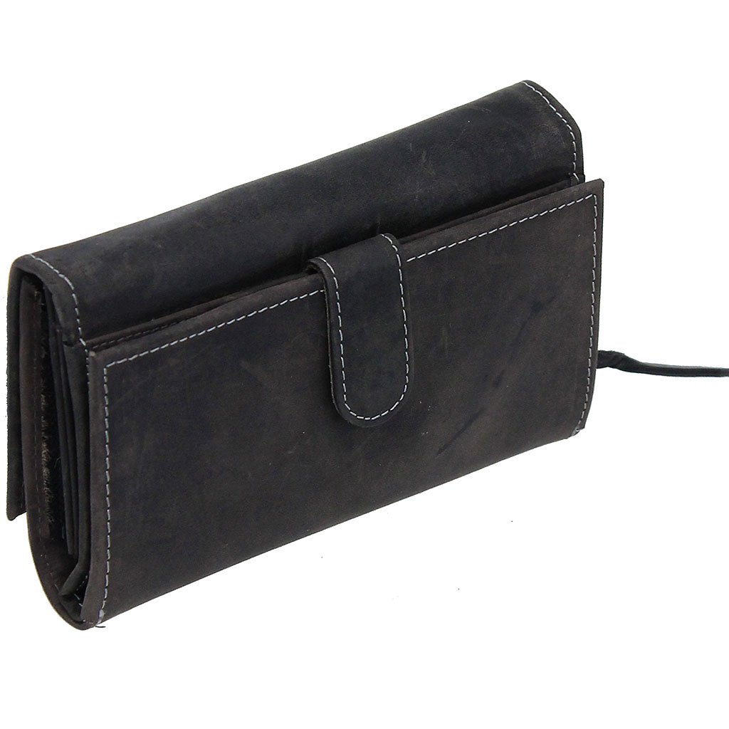 Women's Vintage Charcoal Gray Clutch Wallet #WL163310K