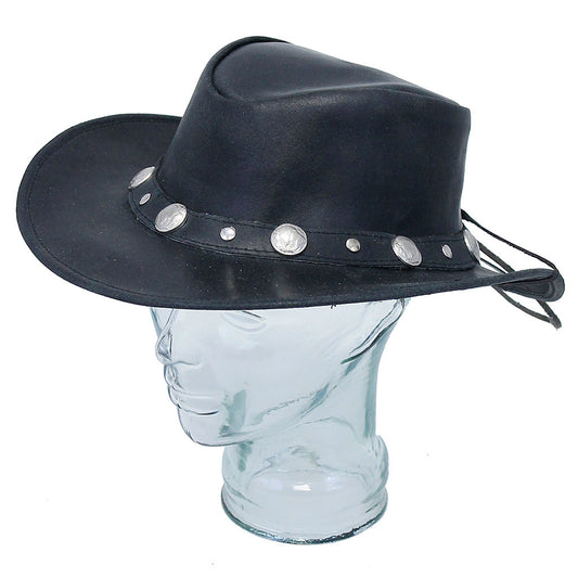 Black Cowboy Hat with Buffalo Nickel Hatband #H1040BUFK