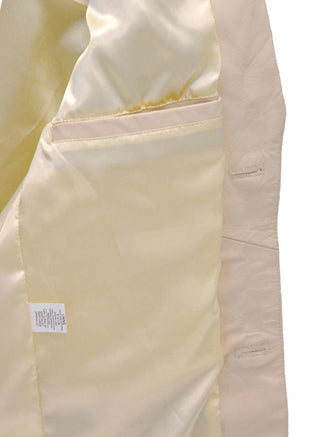 (d) White Leather Jacket w/Fringe #M2537BBFW (M-L)