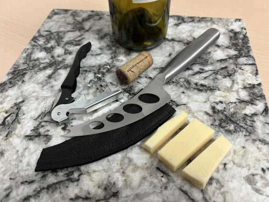 Genuine Stone Charcuterie Board w/knife, opener, sheath  #A202301