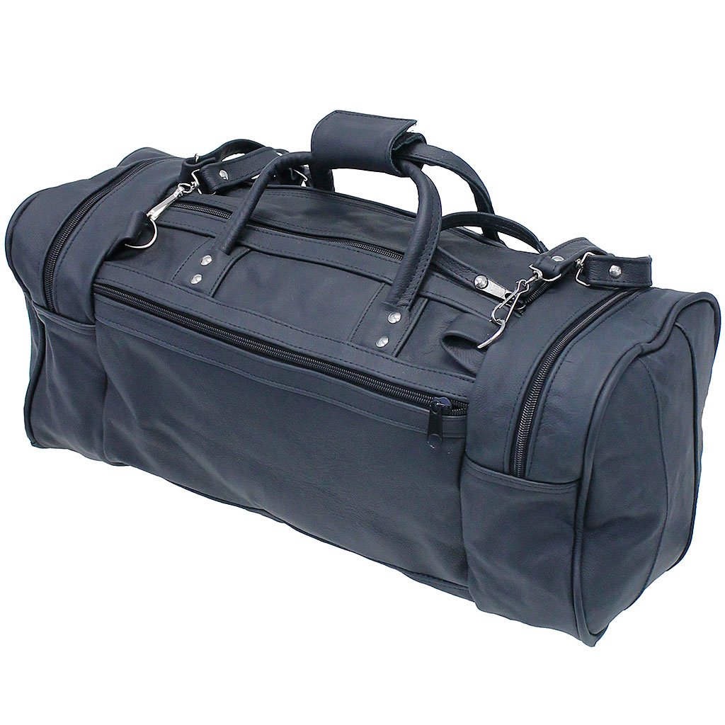 Black Heavy Leather Duffel Bag #P3101K