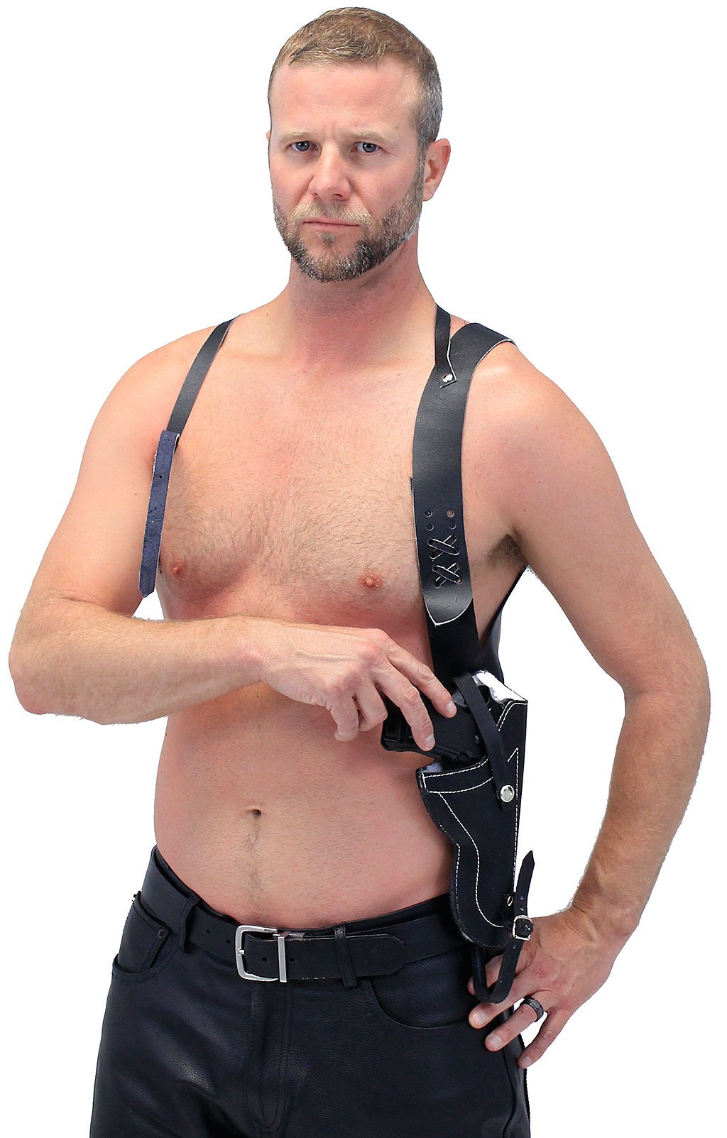 Black Leather Shoulder Holster #A358H