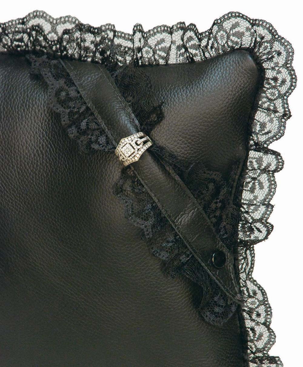  Leather and Lace Ring Bearer Pillow #A190414