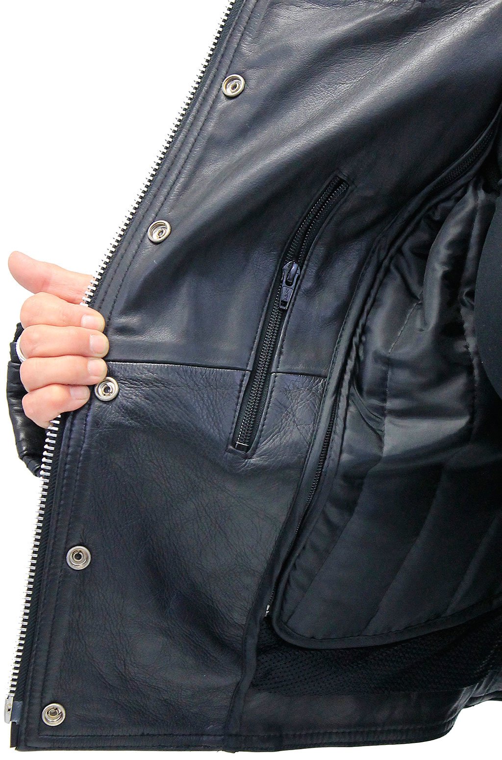 Women's Soft Black Lambskin Zip Snap Motorcycle Jacket #L187ZK