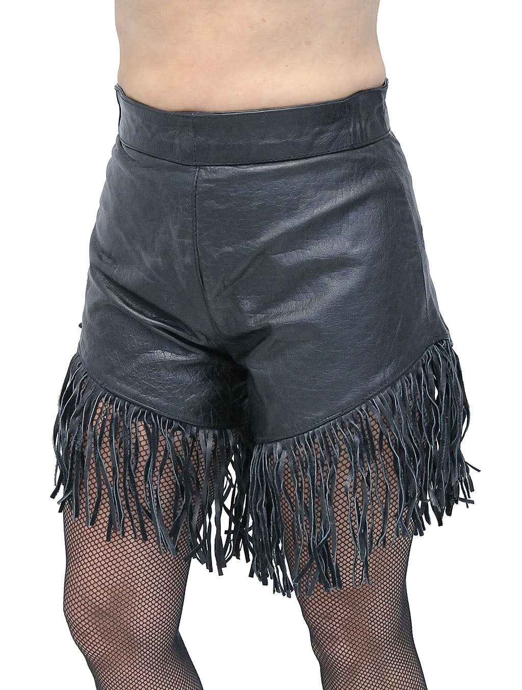 Woodstock Fringed Leather Hot Pants #SH11540FK