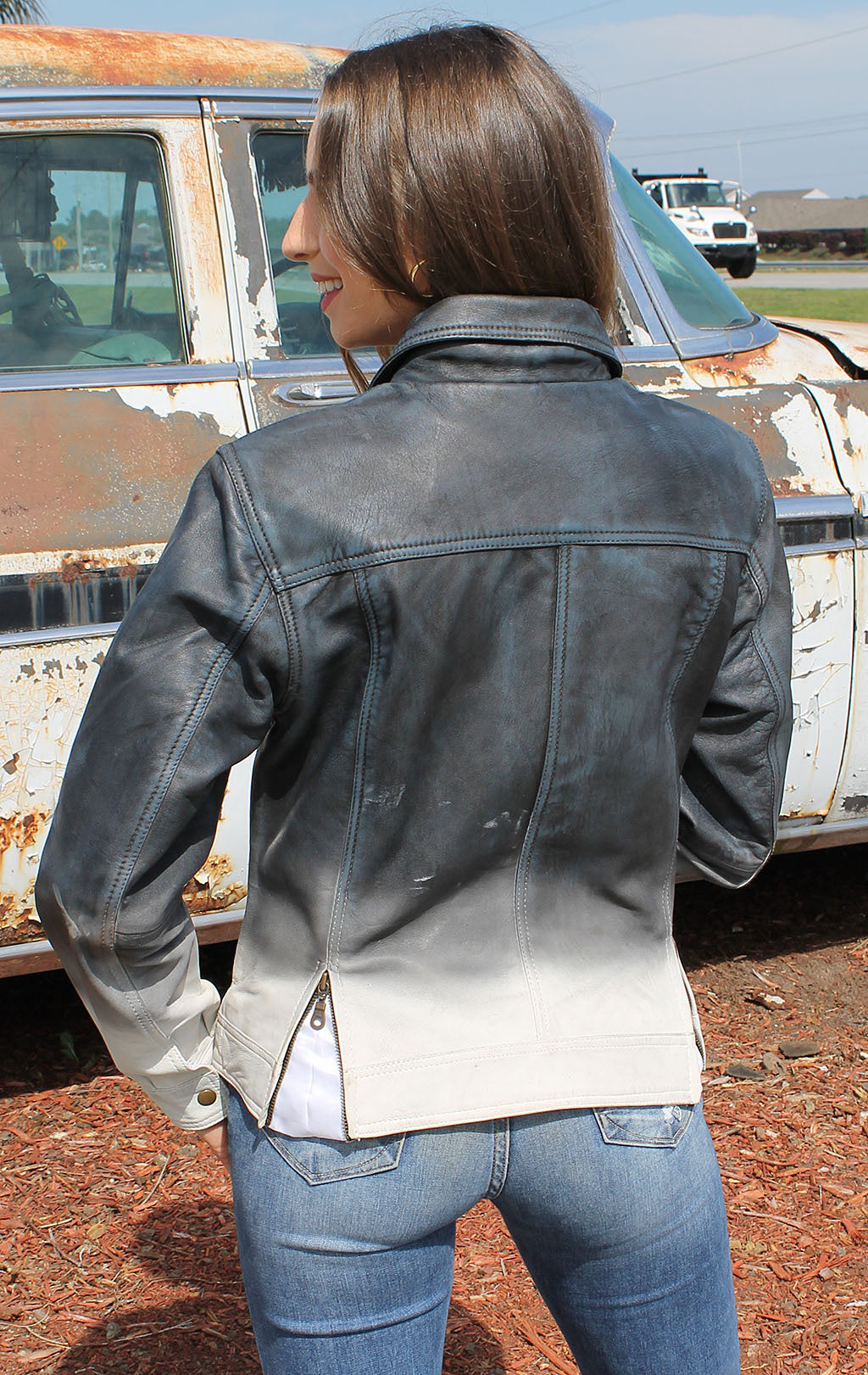 Ombre Blue/White Jean Jacket CCW Pocket  #LA3822GUW