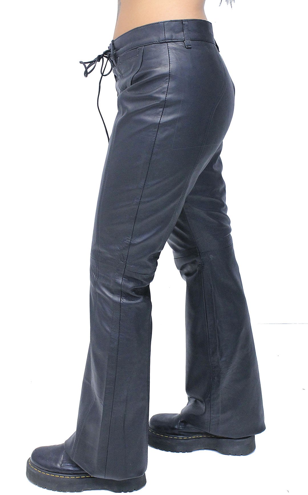 Bell Bottom Lace Up Genuine Leather Pants for Women #LP2071LK (6-18)