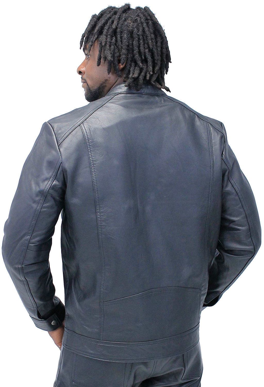 Men's Black Lightweight Leather Motorcycle Jacket #M69240K