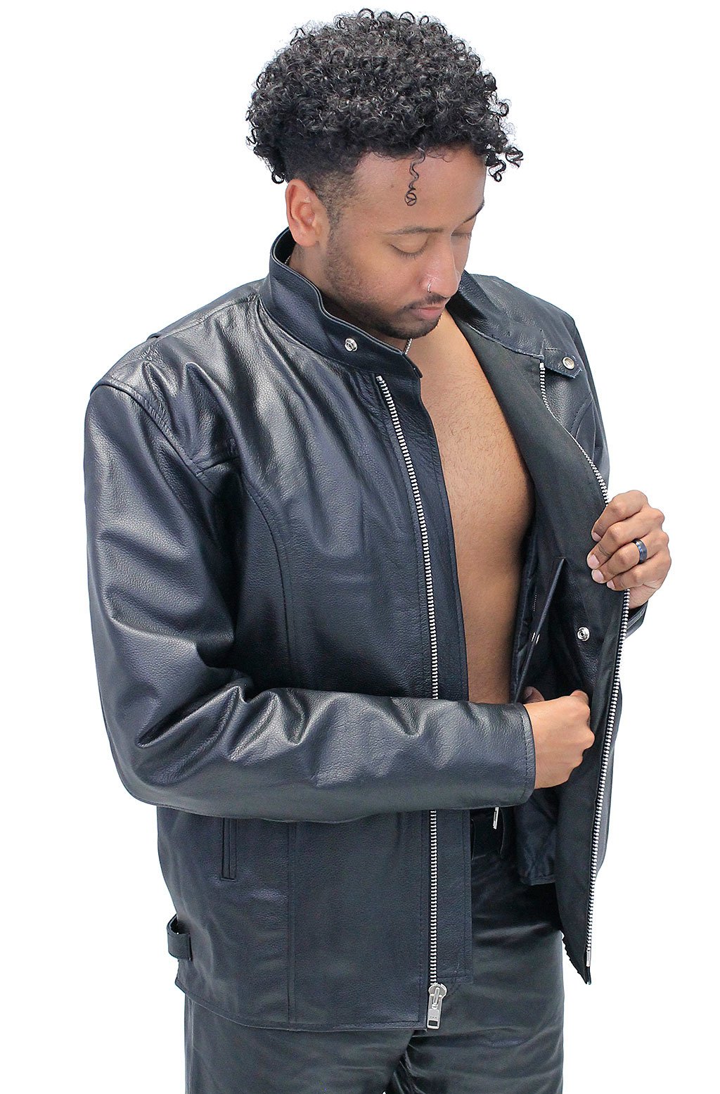 TALL SIZE - Iron Racing Leather Jacket #M570ZT