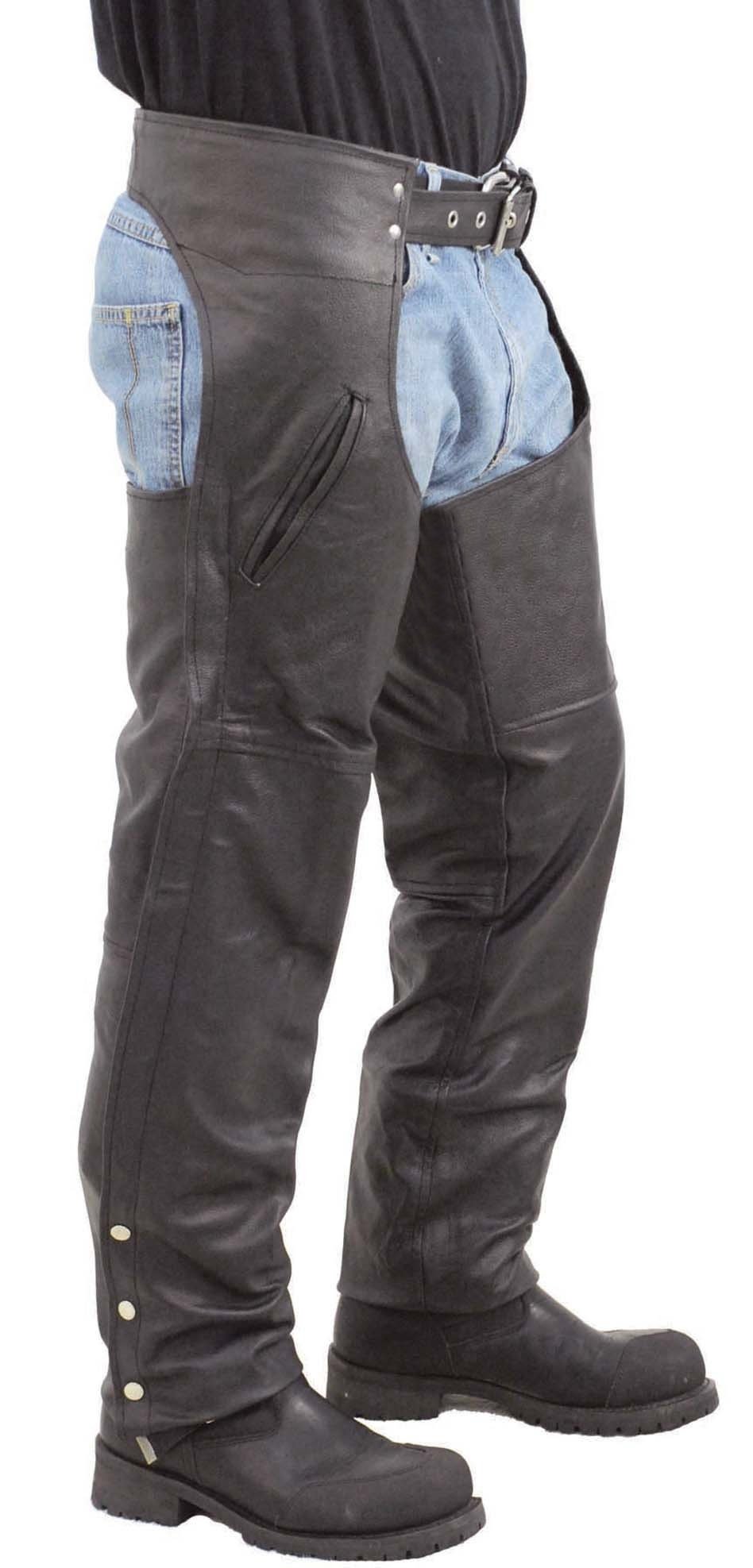 Unisex Leather Motorcycle Pocket Chaps - Special #C2100SP