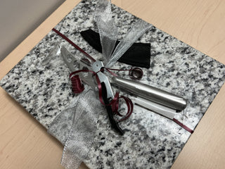 Genuine Stone Charcuterie Board w/knife, opener, sheath  #A202301