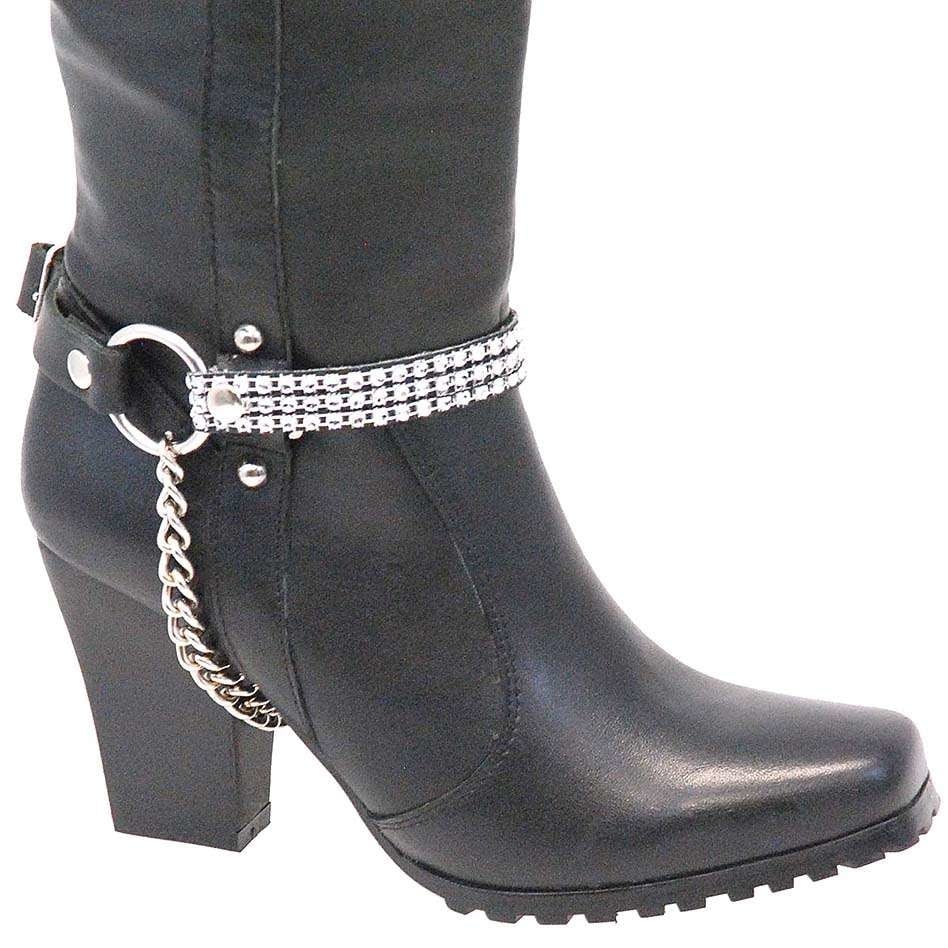 Pair Triple Row Crystal Boot Straps #BS1612CRYS