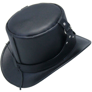 Steampunk Buckled Leather Tophat #H2204BUK