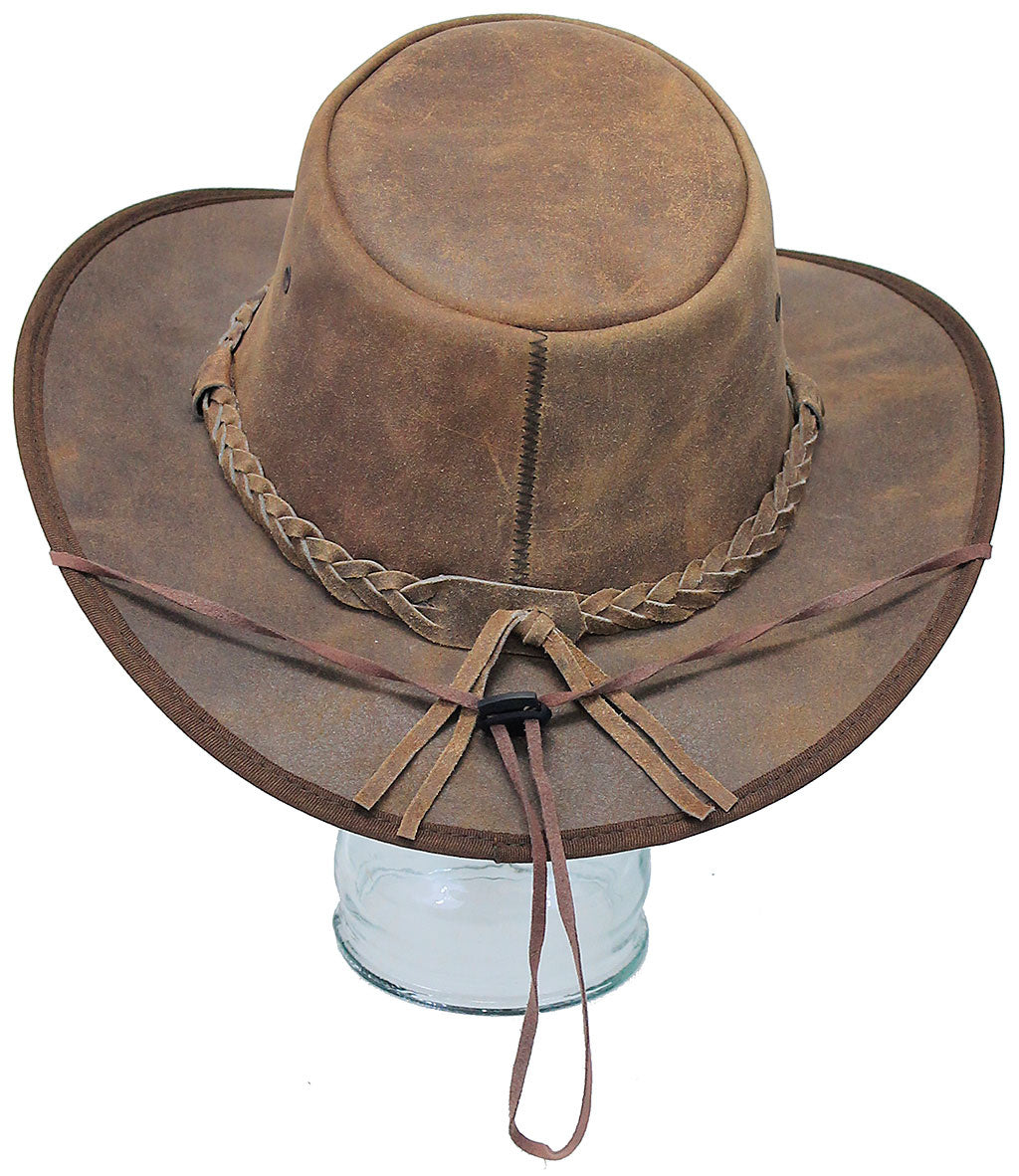 Crazy Horse Rustic Brown Cowboy Hat w/Braid #H1271SBN