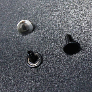 500 sets (1000 pcs) 8mm Double Cap Black Enamel/Silver Rivets #Z5404PK