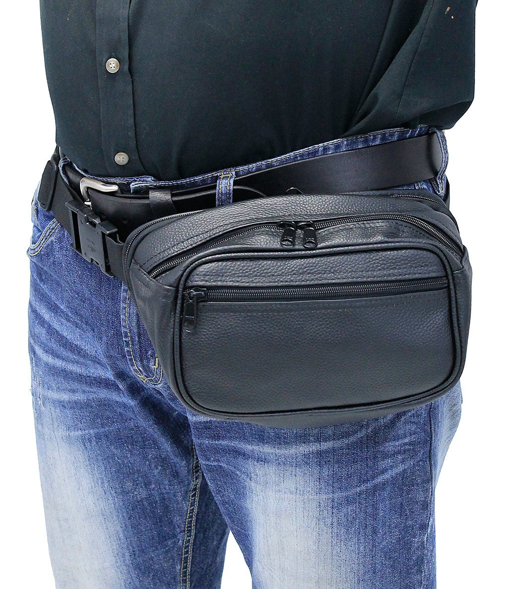 Leather Concealed Hip Pack w/Holster #FP70700GUN