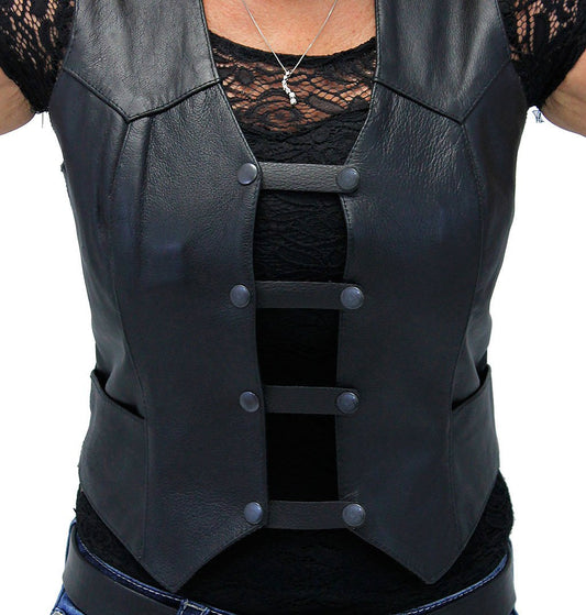 Black Leather Vest Extenders - Set of 4 - VC20250K