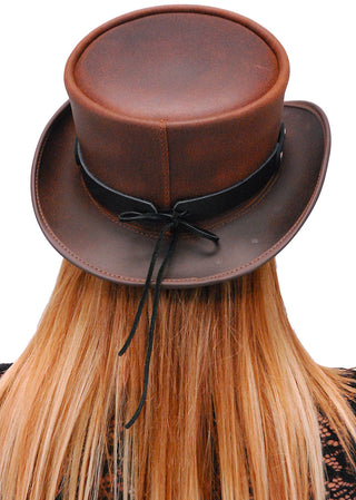 Large Front Feathers on Black Leather Hatband #HB-XFEATHER