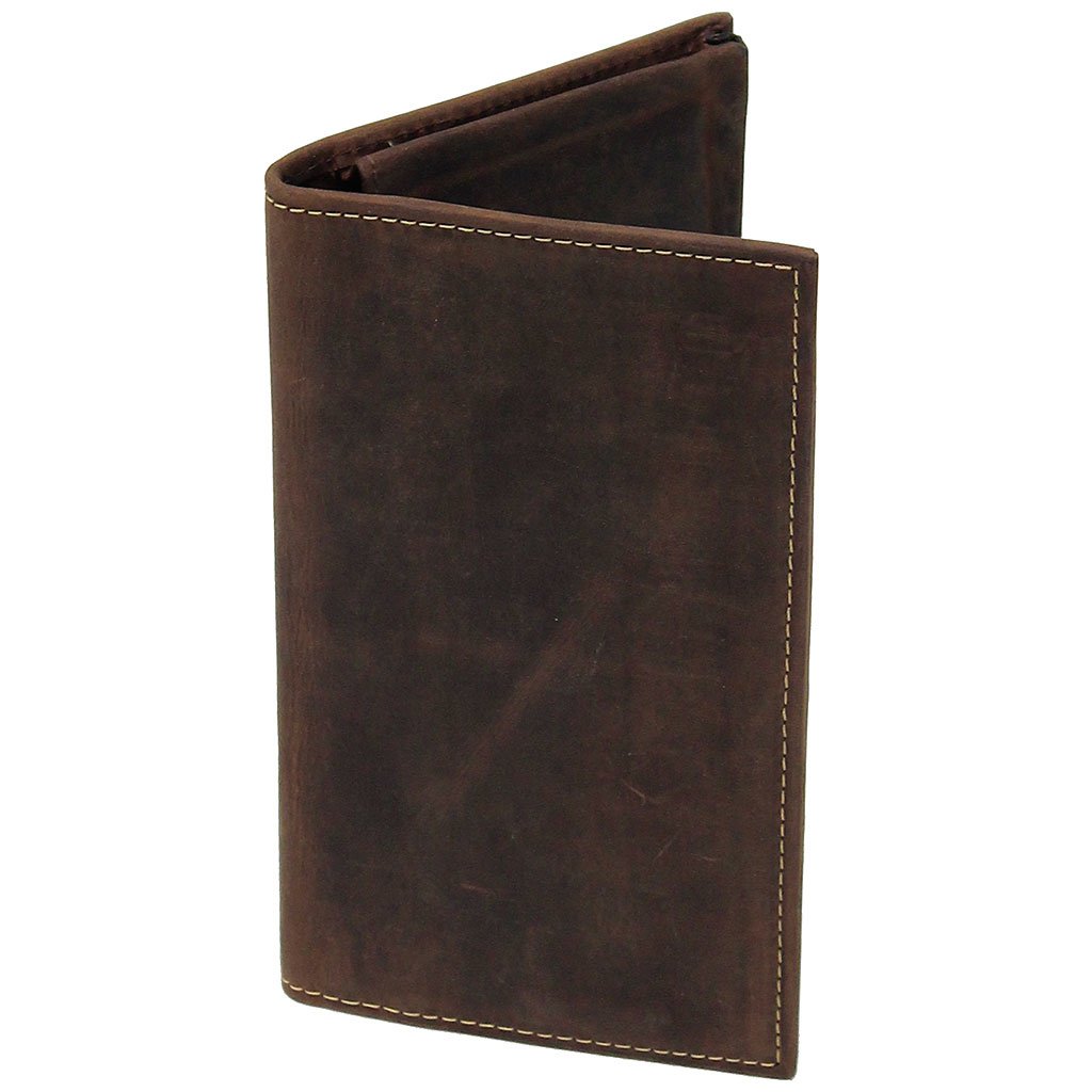 Brown Vintage Long Leather RFID Wallet Checkbook #W513521NID