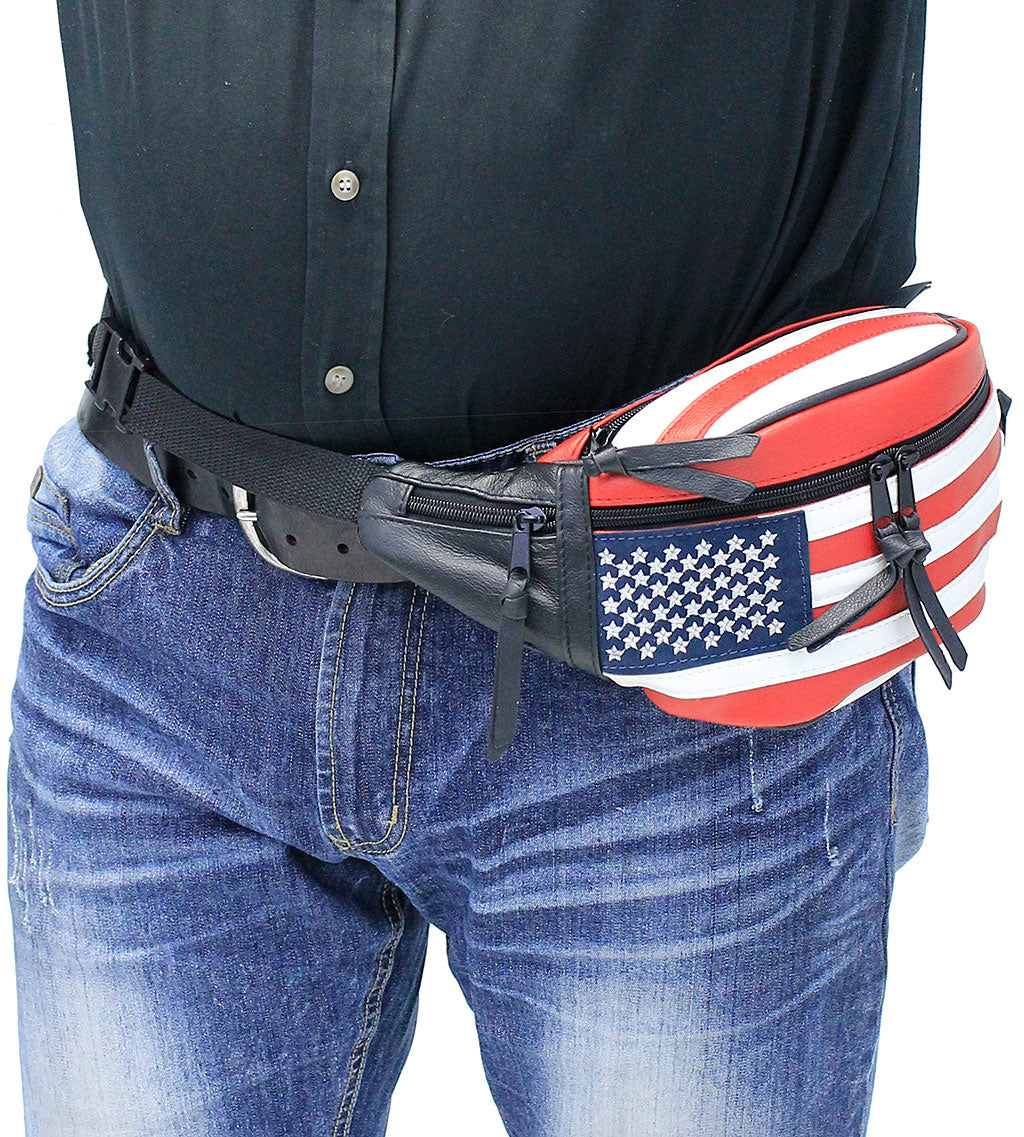 USA Flag Leather Hip Pack #FP7076FLAG