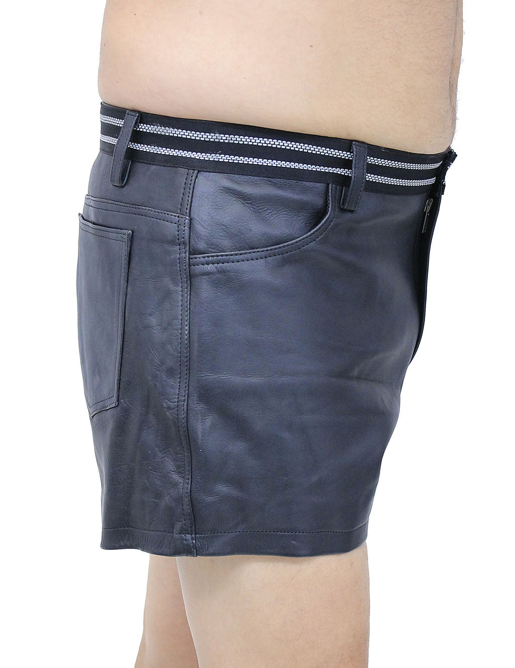 Men's Reflector Trim Ultra Premium Leather Shorts #SHM1074RK